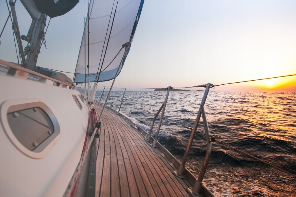 Sail boat on the ocean